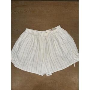Aerie Gauze Cotton Loose fit Shorts SIZE L Flowy White Gold